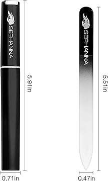 Sephanna 1 Pack Glass Nail File for Unisex Ultra Quality, Portable Crystal Nail File with Case for Mani & Pedicure- Smooth Finish for Natural & Acrylic Nails
