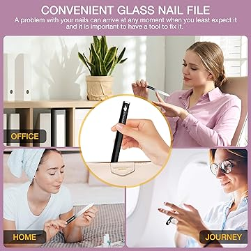 Sephanna 1 Pack Glass Nail File for Unisex Ultra Quality, Portable Crystal Nail File with Case for Mani & Pedicure- Smooth Finish for Natural & Acrylic Nails