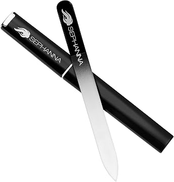 Sephanna 1 Pack Glass Nail File for Unisex Ultra Quality, Portable Crystal Nail File with Case for Mani & Pedicure- Smooth Finish for Natural & Acrylic Nails