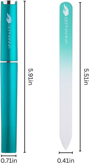 Sephanna 3 Pack Premium Crystal Glass Nail File for Natural Nails, Professional Glass Nail Files with case for Unisex, Portable Czech Glass Nail File Double Sided for Natural & Acrylic Nail Care